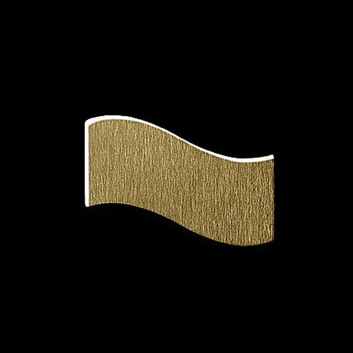 ALLOY Mosaikfliese Mosaik Fliese massiv Metall Titan gebürstet gold 1,6mm stark Flux-Ti-GB - 318 x 305 mm, Gold, Sonstiges - Gebürstetes, wellenförmiges Gold-Dekorelement mit weißem Rand.