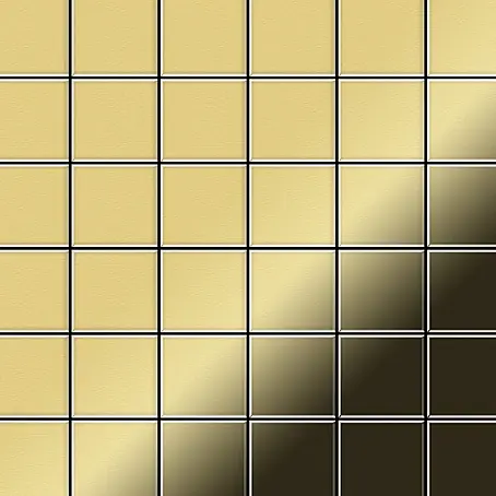 ALLOY  Mosaikfliese Mosaik Fliese massiv Metall Messing gewalzt gold 1,6mm stark Cinquanta-BM