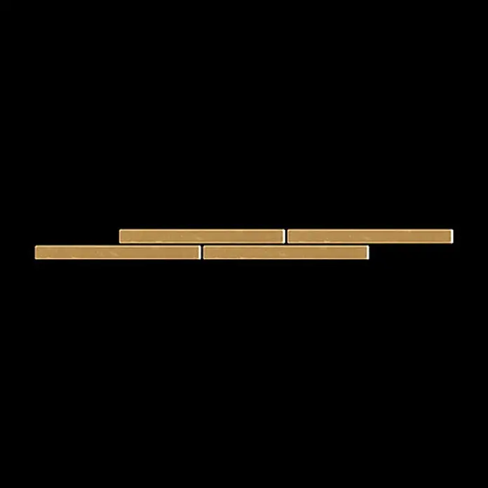 ALLOY Mosaikfliese Mosaik Fliese massiv Titan hochglänzend gold 1,6mm stark Avenue-Ti-GM - 289 x 315 mm, Gold, Hochglänzend - Goldfarbene Rechteckfliesen in versetztem Muster.