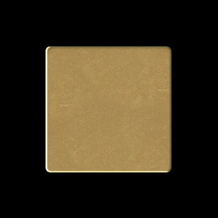 ALLOY Mosaikfliese Mosaik Fliese massiv Metall Messing gewalzt gold 1,6mm stark Cinquanta-BM - 306 x 306 mm, Gold, Sonstiges - Gebürstetes, goldfarbenes Quadrat mit abgerundeten Ecken.