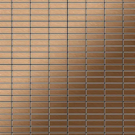 ALLOY  Mosaikfliese Mosaik Fliese massiv Metall Titan gebürstet kupfer 1,6mm stark Cabin-Ti-AB