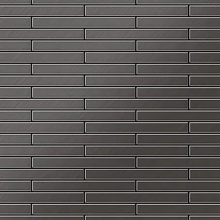 ALLOY  Mosaikfliese Mosaik Fliese massiv Titan gebürstet dunkelgrau 1,6mm stark Deedee-Ti-SB
