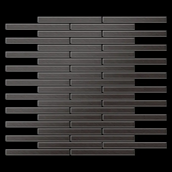 ALLOY Mosaikfliese Mosaik Fliese massiv Titan gebürstet dunkelgrau 1,6mm stark Avenue-Ti-SB - 289 x 315 mm, Schwarz, Grau, Sonstiges - Dunkelgraue Mosaikfliesen in gebürsteter Metalloptik im versetzten Querformat.