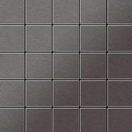 ALLOY  Mosaikfliese Mosaik Fliese massiv Titan gebürstet dunkelgrau 1,6mm stark Century-Ti-SB