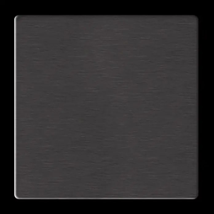 ALLOY Mosaikfliese Mosaik Fliese massiv Titan gebürstet dunkelgrau 1,6mm stark Century-Ti-SB - 98 x 98 mm, Schwarz, Grau, Sonstiges - Dunkelgraue quadratische Platte mit gebürsteter Oberfläche und abgerundeten Ecken.