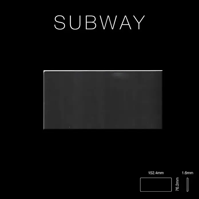 ALLOY Mosaikfliese Mosaik Fliese massiv Metall Rohstahl gewalzt grau 1,6mm stark Subway-RS - 76 x 152 mm, Grau, Sonstiges - Schwarze, rechteckige U-Bahn-Fliese, 152,4 x 76,2 x 1,6 mm.