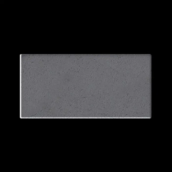 ALLOY Mosaikfliese Mosaik Fliese massiv Metall Rohstahl gewalzt grau 1,6mm stark Subway-RS - 76 x 152 mm, Grau, Sonstiges - Dunkelgrauer, rechteckiger Block mit strukturierter Oberfläche.