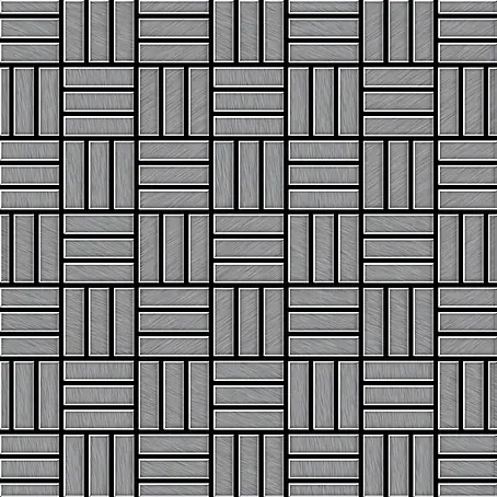 ALLOY  Mosaikfliese Mosaik Fliese massiv Edelstahl marine gebürstet grau Basketweave-S-S-MB