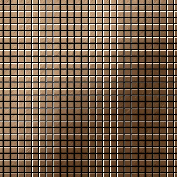 ALLOY Mosaikfliese Mosaik Fliese massiv Titan gebürstet kupfer 1,6mm stark Glomesh-Ti-AB - 316 x 316 mm, Bronze, Sonstiges - Muster aus gebürsteten bronzefarbenen Metallmosaikfliesen.