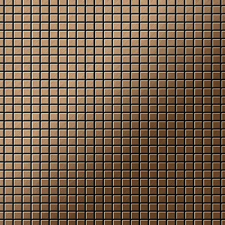 ALLOY  Mosaikfliese Mosaik Fliese massiv Titan gebürstet kupfer 1,6mm stark Glomesh-Ti-AB