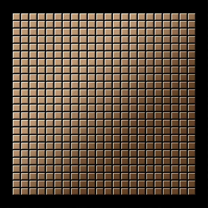 ALLOY Mosaikfliese Mosaik Fliese massiv Titan gebürstet kupfer 1,6mm stark Glomesh-Ti-AB - 316 x 316 mm, Bronze, Sonstiges - Gitter aus quadratischen kupferfarbenen Metallmosaikfliesen.