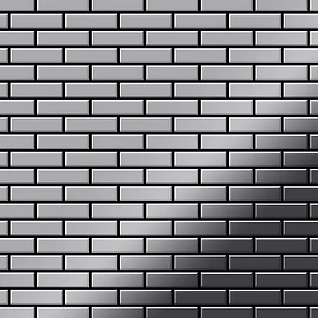 ALLOY  Mosaikfliese Mosaik Fliese massiv Edelstahl marine hochglanz grau 1,6mm PK-S-S-MM