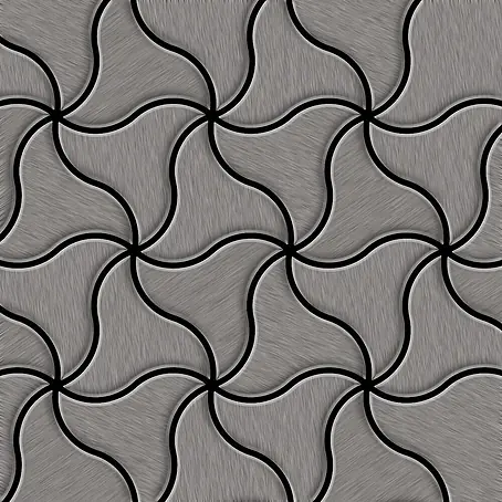 ALLOY  Mosaikfliese Mosaik Fliese massiv Titan gebürstet dunkelgrau 1,6mm stark Ninja-Ti-SB