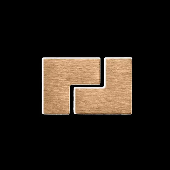 ALLOY Mosaikfliese Mosaik Fliese massiv Metall Titan gebürstet kupfer 1,6mm stark Kink-Ti-AB - 307 x 304 mm, Bronze, Sonstiges - Abstraktes Design aus zwei ineinandergreifenden, gebürsteten bronzefarbenen Metall-L-Stücken.
