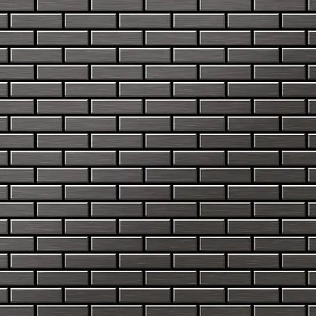 ALLOY  Mosaikfliese Mosaik Fliese massiv Titan gebürstet dunkelgrau 1,6mm stark PK-Ti-SB