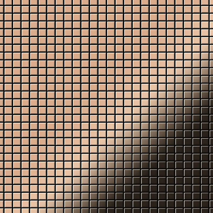 ALLOY Mosaikfliese Mosaik Fliese massiv Metall Kupfer gewalzt Kupfer 1,6mm stark Glomesh-CM - 316 x 316 mm, Bronze, Sonstiges - Mosaikfliesen mit bronzefarbenem Farbverlauf.