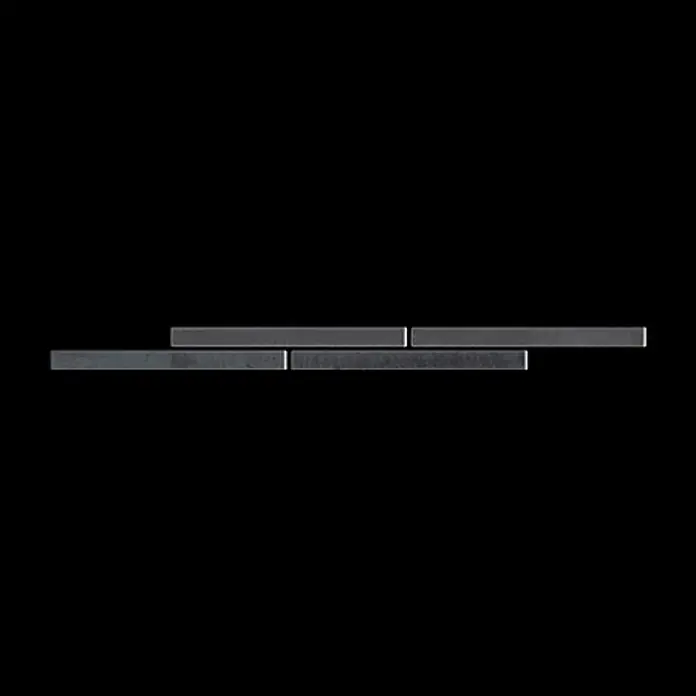 ALLOY Mosaikfliese Mosaik Fliese massiv Metall Rohstahl gewalzt grau 1,6mm stark Avenue-RS - 289 x 315 mm, Grau, Sonstiges - Versetzt angeordnete dunkelgraue rechteckige Mosaikfliesen.