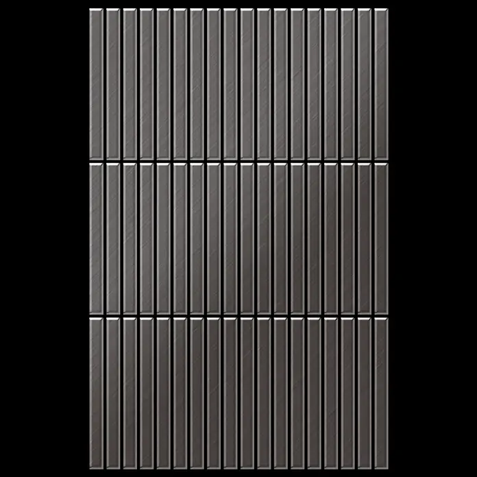 ALLOY Mosaikfliese Mosaik Fliese massiv Titan gebürstet dunkelgrau 1,6mm stark Linear-Ti-SB - 316 x 297 mm, Schwarz, Grau, Sonstiges - Gebürstete metallische vertikale Rechteckfliesen.