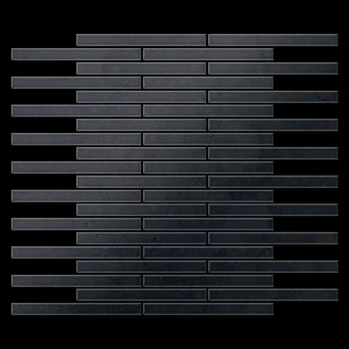 ALLOY Mosaikfliese Mosaik Fliese massiv Metall Rohstahl gewalzt grau 1,6mm stark Avenue-RS - 289 x 315 mm, Grau, Sonstiges - Dunkelgraue Naturstein-Riemchenmosaikfliesen in versetztem Muster.