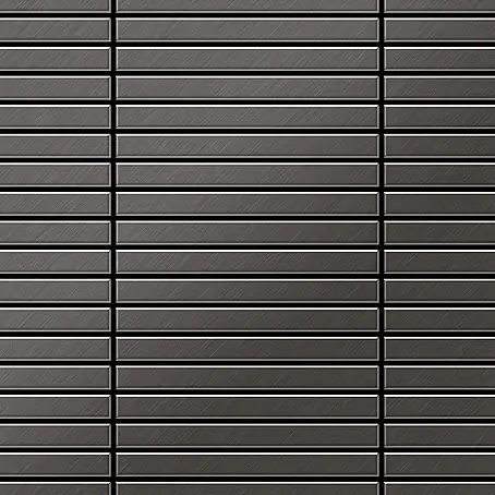 ALLOY  Mosaikfliese Mosaik Fliese massiv Titan gebürstet dunkelgrau 1,6mm stark Linear-Ti-SB