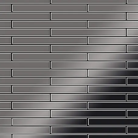 ALLOY  Mosaikfliese Mosaik Fliese massiv Metall Titan hochglanz dunkelgrau 1,6mm Avenue-Ti-SM