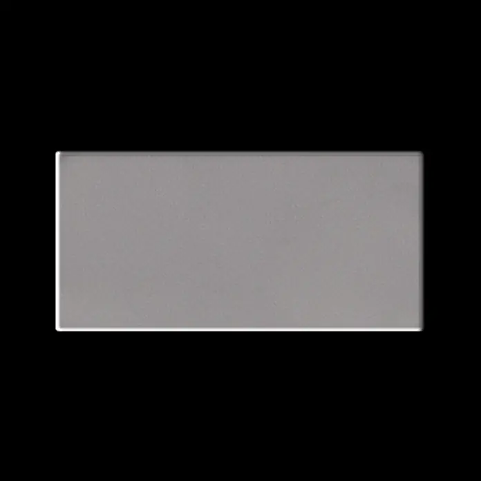 ALLOY Mosaikfliese Mosaik Fliese massiv Metall Edelstahl matt grau 1,6mm stark Subway-S-S-MA - 76 x 152 mm, Grau, Silber, Matt - Hellgraue rechteckige Platte mit einer dezent strukturierten Oberfläche.