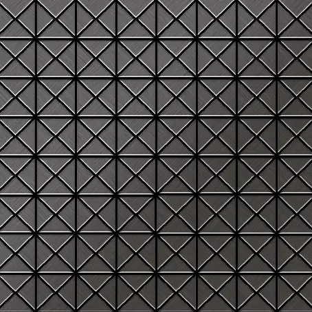 ALLOY  Mosaikfliese Mosaik Fliese massiv Titan gebürstet dunkelgrau 1,6mm stark Deco-Ti-SB