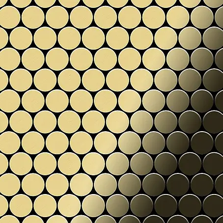 ALLOY  Mosaikfliese Mosaik Fliese massiv Metall Messing gewalzt gold 1,6mm stark Dome-BM