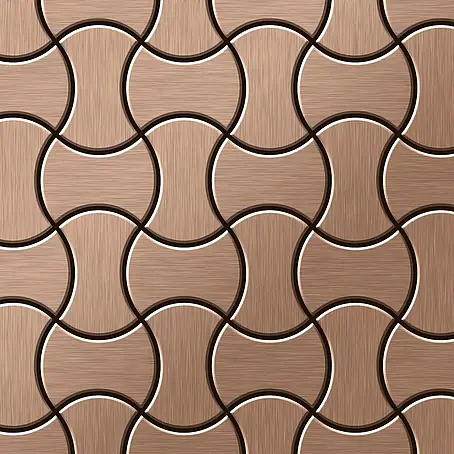 ALLOY  Mosaikfliese Mosaik Fliese massiv Titan gebürstet kupfer 1,6mm stark Infinit-Ti-AB