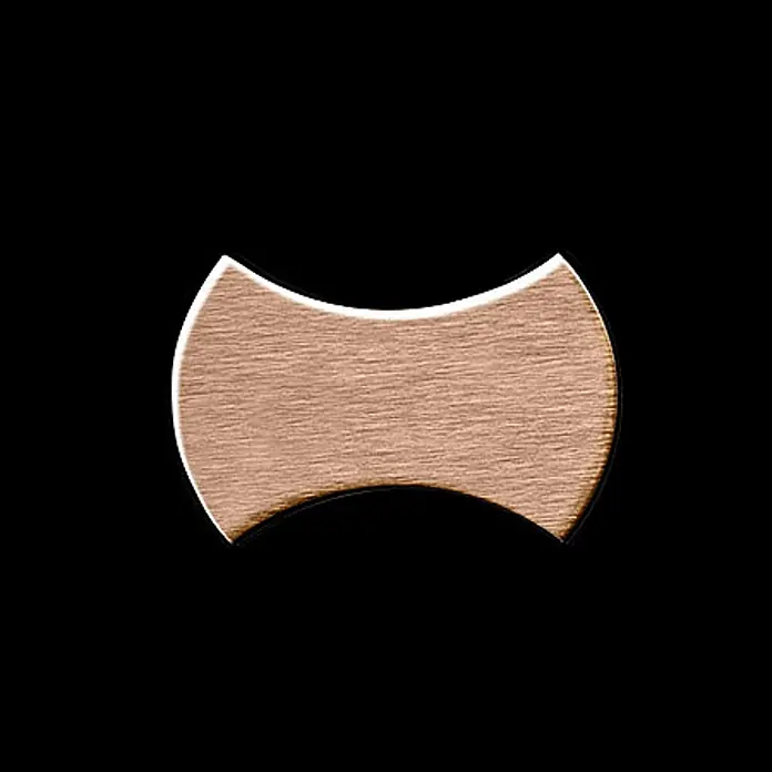 ALLOY Mosaikfliese Mosaik Fliese massiv Titan gebürstet kupfer 1,6mm stark Infinit-Ti-AB - 322 x 322 mm, Bronze, Sonstiges - Gebürstetes roségoldfarbenes Metallbauteil in Sanduhrform.