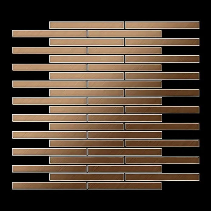 ALLOY Mosaikfliese Mosaik Fliese massiv Titan gebürstet kupfer 1,6mm stark Deedee-Ti-AB - 316 x 247 mm, Bronze, Sonstiges - Rechteckige Mosaikfliesen in verschiedenen Brauntönen mit gebürsteter Metalloberfläche.