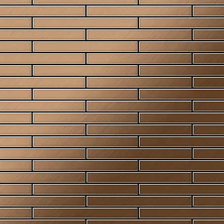 ALLOY  Mosaikfliese Mosaik Fliese massiv Titan gebürstet kupfer 1,6mm stark Deedee-Ti-AB