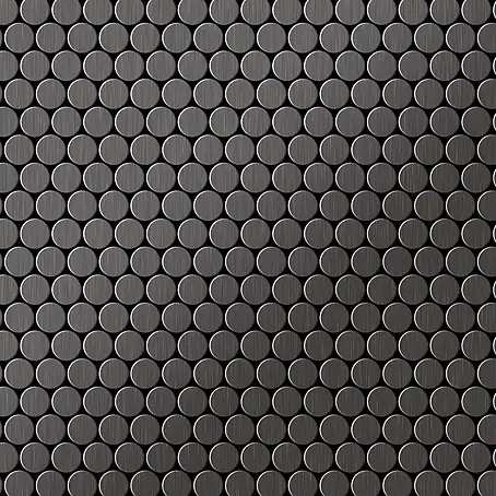 ALLOY  Mosaikfliese Mosaik Fliese massiv Titan gebürstet dunkelgrau 1,6mm stark Penny-Ti-SB