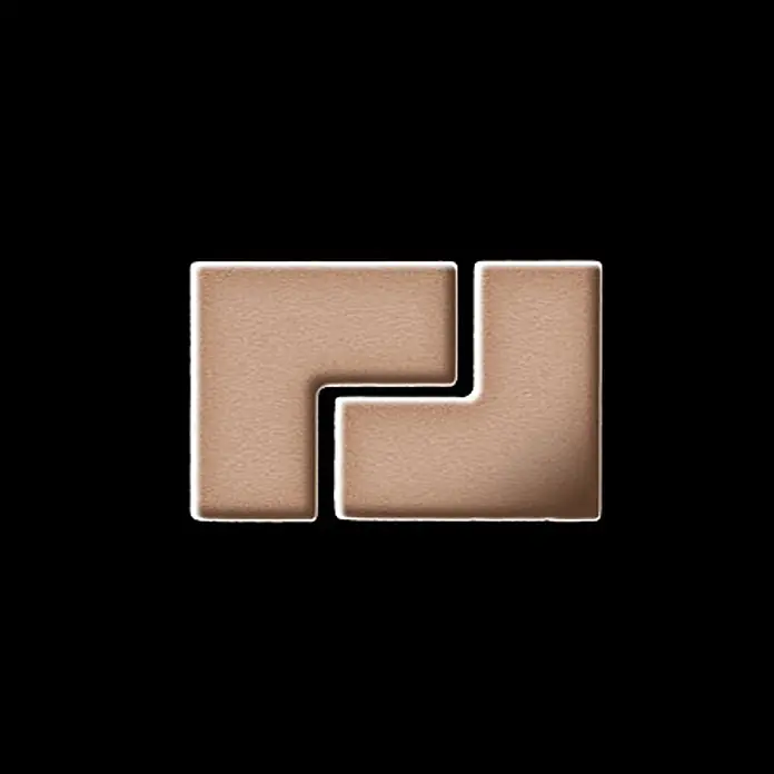 ALLOY Mosaikfliese Mosaik Fliese massiv Metall Kupfer gewalzt kupfer 1,6mm stark Kink-CM - 307 x 304 mm, Bronze, Sonstiges - Zwei strukturierte, beige L-förmige Teile ineinandergreifend.