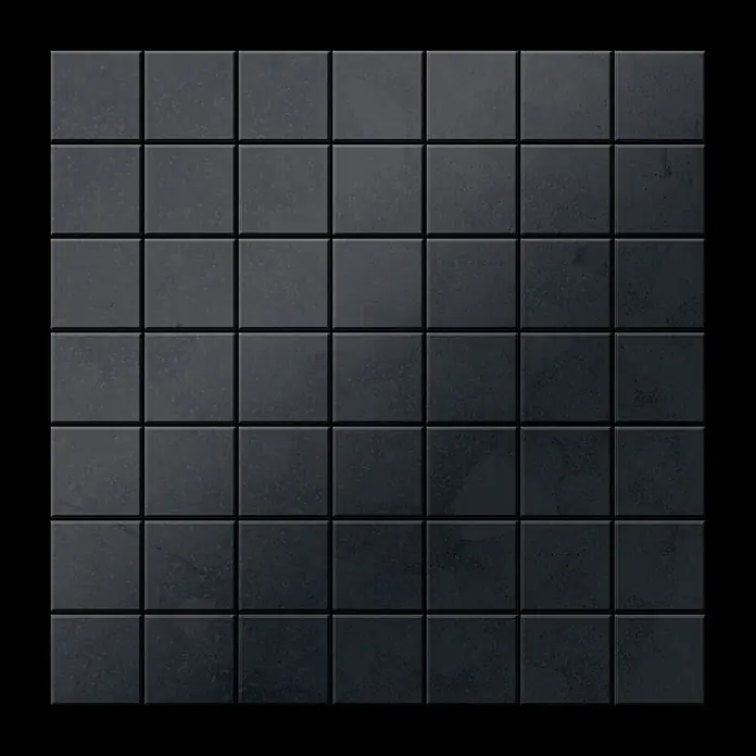 ALLOY Mosaikfliese Mosaik Fliese massiv Metall Rohstahl gewalzt grau 1,6mm stark Attica-RS - 295 x 295 mm, Grau, Sonstiges - Dunkelgraue quadratische Fliesen in einem einheitlichen Rastermuster.