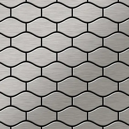 ALLOY  Mosaikfliese Mosaik Fliese massiv Edelstahl marine gebürstet grau 1,6mm Karma-S-S-MB