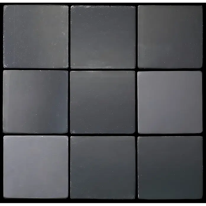 ALLOY Mosaikfliese Mosaik Fliese massiv Metall Rohstahl gewalzt grau 1,6mm stark Attica-RS - 295 x 295 mm, Grau, Sonstiges - Neun quadratische Fliesen, Keramik in handwerklicher Optik in verschiedenen matten Grautönen.