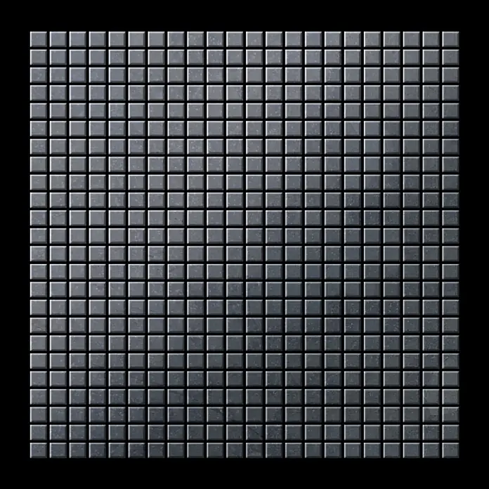 ALLOY Mosaikfliese Mosaik Fliese massiv Metall Rohstahl gewalzt grau 1,6mm stark Glomesh-RS - 316 x 316 mm, Grau, Sonstiges - Dunkelgraue quadratische Mosaikfliesen mit matter, strukturierter Oberfläche, für Wand- oder Bodenbelag.
