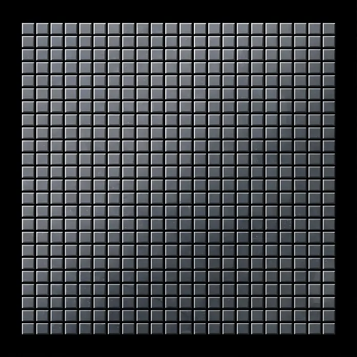 ALLOY Mosaikfliese Mosaik Fliese massiv Metall Rohstahl gewalzt grau 1,6mm stark Glomesh-RS - 316 x 316 mm, Grau, Sonstiges - Dunkelgraue metallische Quadrat-Mosaikfliesen.
