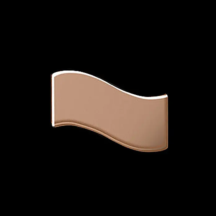 ALLOY Mosaikfliese Mosaik Fliese massiv Titan hochglänzend Kupfer 1,6mm stark Flux-Ti-AM - 318 x 305 mm, Bronze, Hochglänzend - Wellenförmiges, roségoldfarbenes Metallbanner mit abgeschrägter Kante.