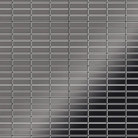 ALLOY  Mosaikfliese Mosaik Fliese massiv Metall Titan hochglanz dunkelgrau 1,6mm Cabin-Ti-SM
