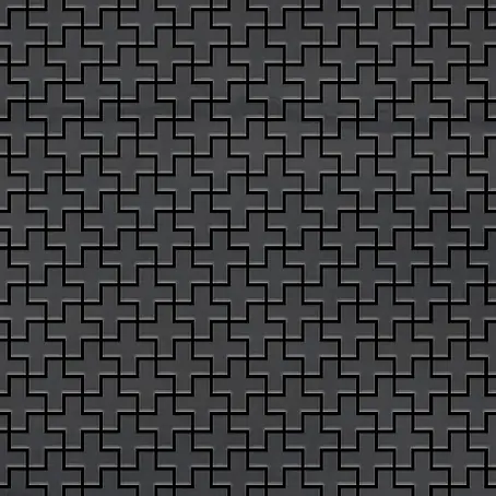 ALLOY  Mosaikfliese Mosaik Fliese massiv Rohstahl gewalzt grau 1,6mm stark Swiss Cross-RS