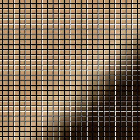 ALLOY  Mosaikfliese Mosaik Fliese massiv Metall Titan hochglanz kupfer 1,6mm Glomesh-Ti-AM
