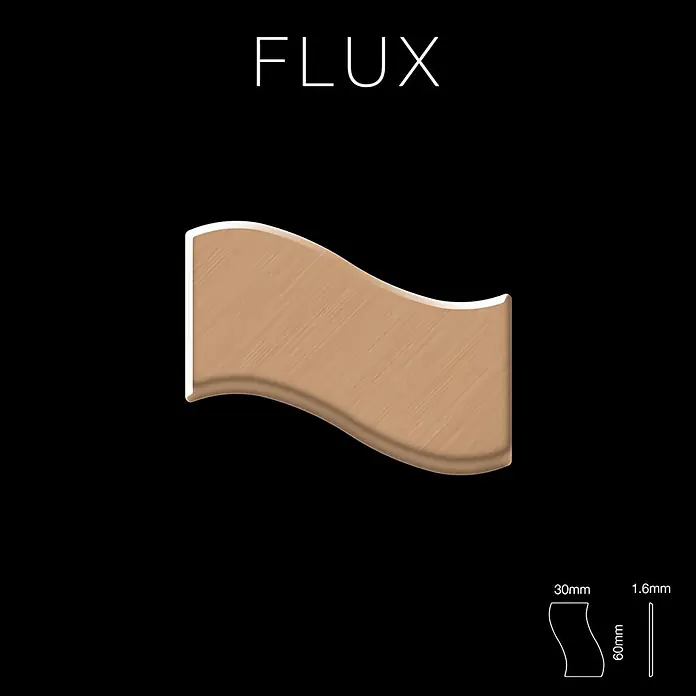 ALLOY Mosaikfliese Mosaik Fliese massiv Metall Titan gebürstet kupfer 1,6mm stark Flux-Ti-AB - 318 x 305 mm, Bronze, Sonstiges - Wellenförmige Dekorplatte in hellbrauner Holzoptik, 30x60x1.6mm.