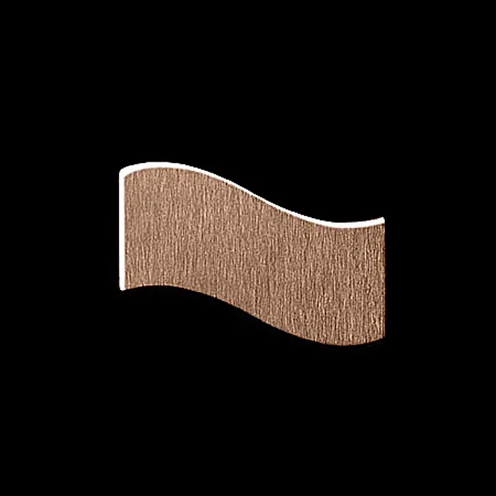 ALLOY Mosaikfliese Mosaik Fliese massiv Metall Titan gebürstet kupfer 1,6mm stark Flux-Ti-AB - 318 x 305 mm, Bronze, Sonstiges - Wellenförmiges Deko-Element aus gebürstetem Bronze-Metall mit weißem Rand.