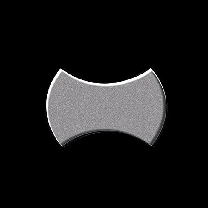 ALLOY Mosaikfliese Mosaik Fliese massiv Metall Edelstahl matt grau 1,6mm stark Infinit-S-S-MA - 322 x 322 mm, Grau, Silber, Matt - Silberner Sanduhr-Pflasterstein mit körniger Textur und abgeschrägten Kanten.