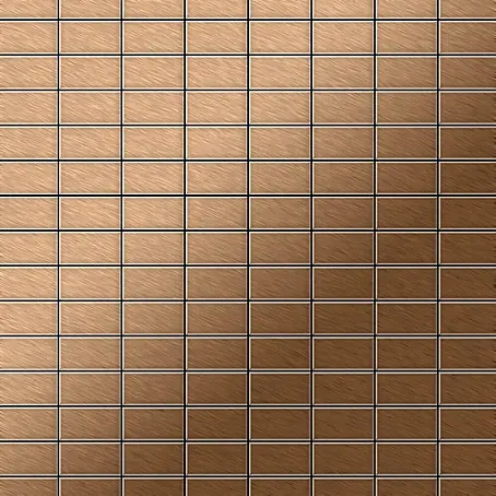 ALLOY  Mosaikfliese Mosaik Fliese massiv Titan gebürstet kupfer 1,6mm stark Bauhaus-Ti-AB