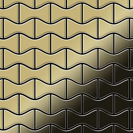 ALLOY  Mosaikfliese Mosaik Fliese massiv Metall Messing gewalzt gold 1,6mm stark Kismet-BM
