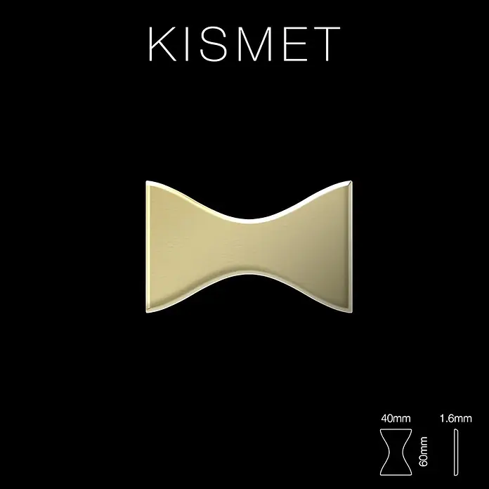 ALLOY Mosaikfliese Mosaik Fliese massiv Metall Messing gewalzt gold 1,6mm stark Kismet-BM - 329 x 299 mm, Gold, Sonstiges - Goldfarbener, schleifenförmiger Metallanhänger, 40x60x1.6mm.