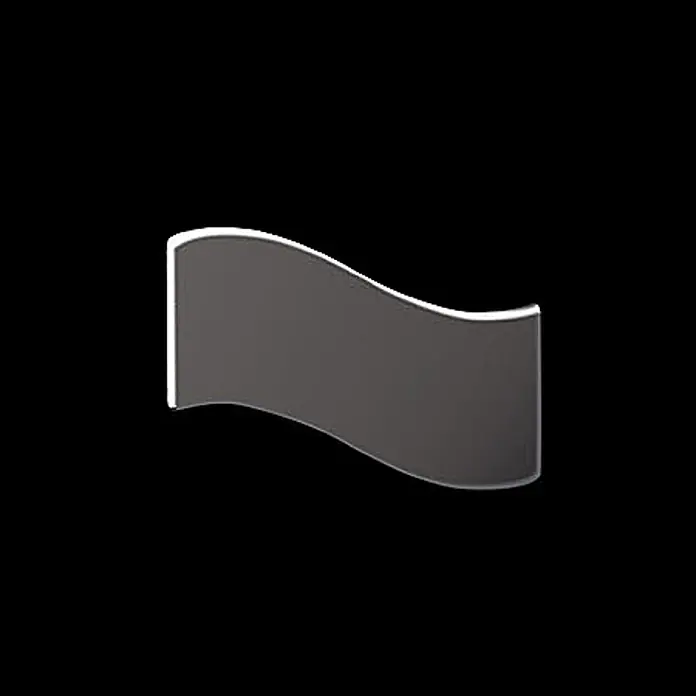 ALLOY Mosaikfliese Mosaik Fliese massiv Metall Titan hochglanz dunkelgrau 1,6mm Flux-Ti-SM - 318 x 305 mm, Schwarz, Grau, Hochglänzend - Dunkelgraues wellenförmiges Banner mit weißem Rand.